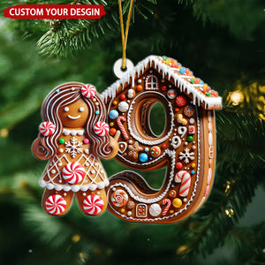 Merry Christmas Gingerbread Personalized Acrylic Ornament