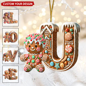 Merry Christmas Gingerbread Personalized Acrylic Ornament