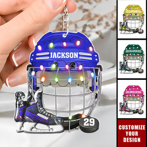 Hockey Helmet And Shoes - Personalized Acrylic Keychain, Gift For Hockey Lovers