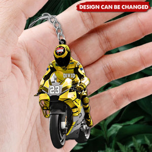 Personalized Motorcycle Keychain, Customized Flat Acrylic Keychain for Motorcycle Lovers