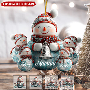 Gigi With Little Snowmen Personalized Acrylic Ornament