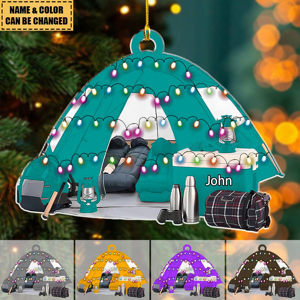 Personalized Camping Tent Christmas Ornament, Christmas Decorations, Gift For Camping Lover