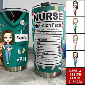 Nurse Nutrition Facts - Personalized Tumbler - Personalized Gift For Her, Besties, Friends, Sister, Soul Sisters