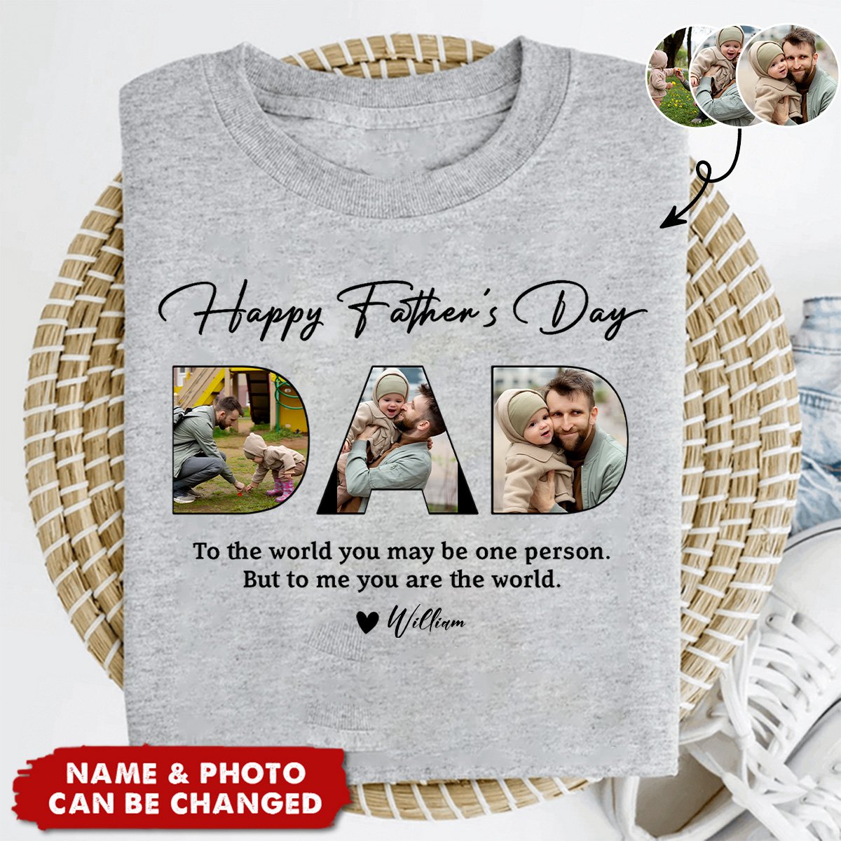 Upload Photo Happy Father's Day, Family Shirt