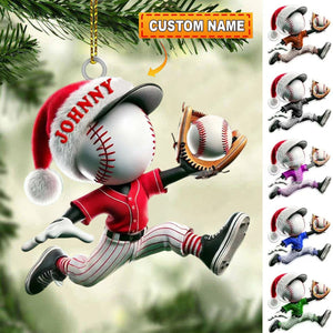 Custom Name Baseball Ornament, Christmas Gift for Baseball Lover