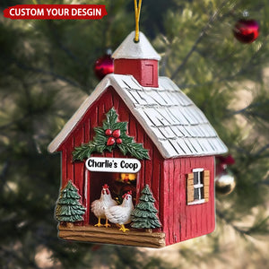 Chicken Farm Personalized Christmas Ornament, Gift For Chicken Lovers Farmer