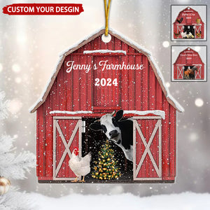 Dreamy Farmhouse Personalized Christmas Ornament