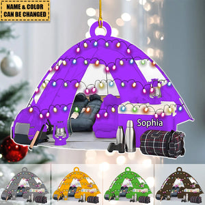 Personalized Camping Tent Christmas Ornament, Christmas Decorations, Gift For Camping Lover