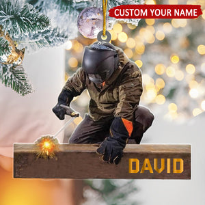 Proud Welder Personalized Christmas Ornament, Gift For Welder