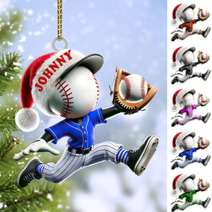 Custom Name Baseball Ornament, Christmas Gift for Baseball Lover