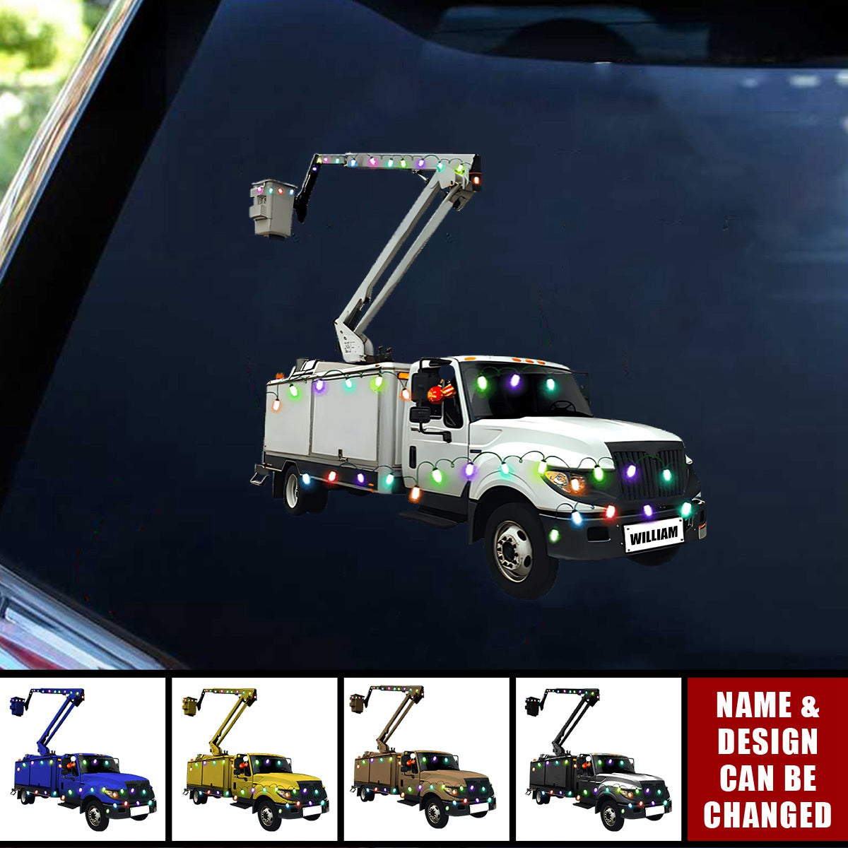 Lineman Bucket Truck - Personalized Decal - Gift for Lineman