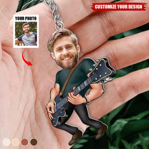 Custom Cartoon Musician Portrait Acrylic Keychain, Birthday Gift, Christmas Gift, Gift for Him