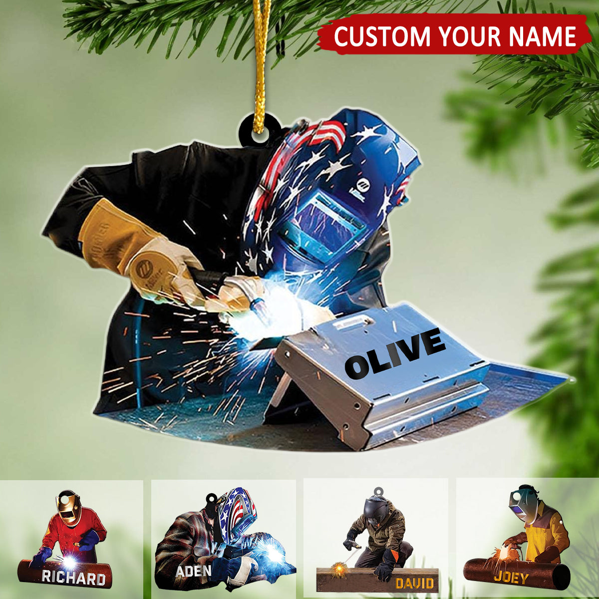 Proud Welder Personalized Christmas Ornament, Gift For Welder