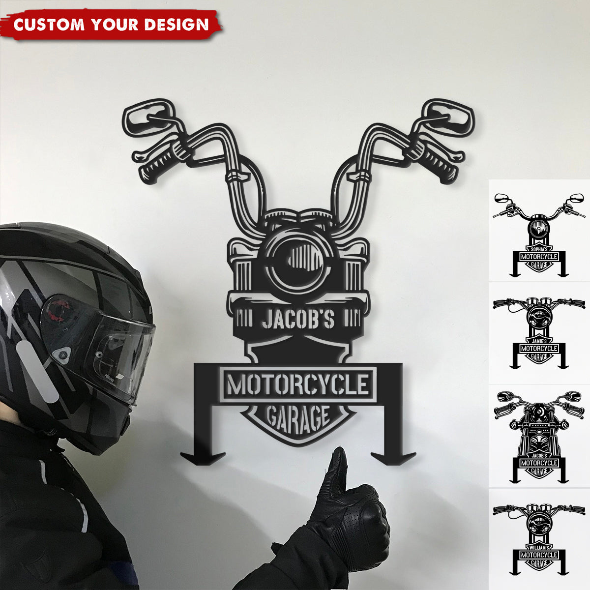 Custom Name Personalized Hanging Metal Sign, Gifts For Motorcycle Lovers