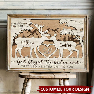 God Blessed The Broken Road - Gift For Couple Personalized Poster