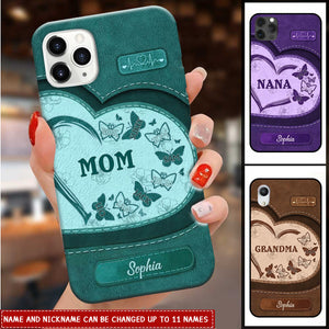 Personalized Nana Mom Heart Butterfly Colorful Phone case