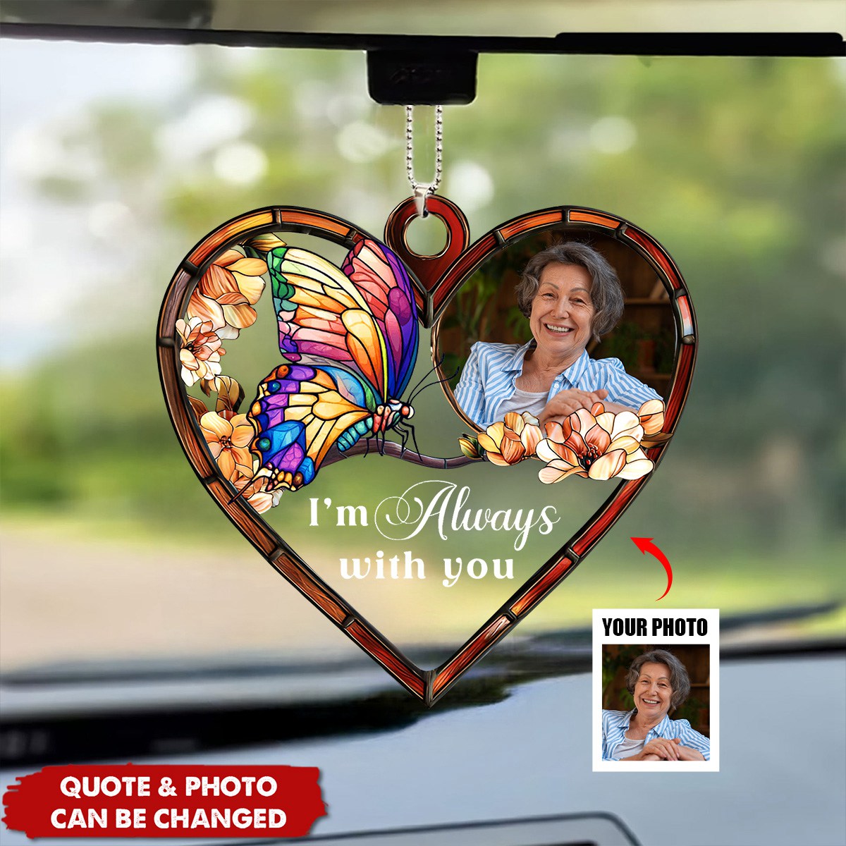 I'm Always With You - Personalized Photo Acrylic Car Ornament