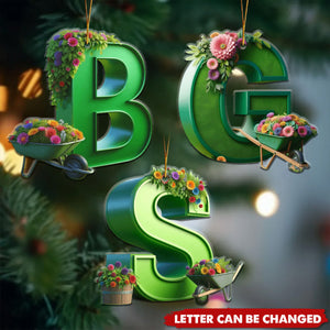 Custom Alphabet Letter Gifts For Garden Lovers Christmas Ornament