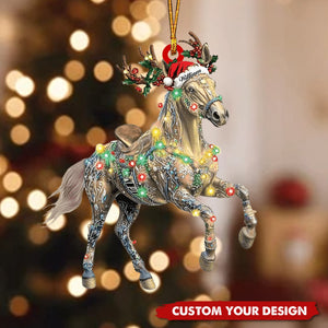 Personalized Horse Shaped Christmas Ornament, Perfect Gift For Horse Lovers