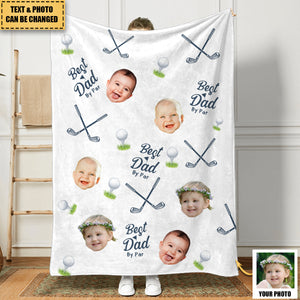 Best Dad By Par - Personalized Photo Blanket