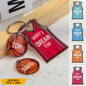 Basketball Dad's Dream Team - Personalized Acrylic Keychain