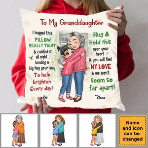 Gift For Granddaughter Grandson Sending A Big Hug Pillow