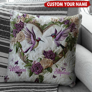 Personalized Loving Heart Hummingbird Pillow – Gift For Bird Lovers