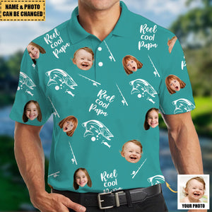 Reel Cool Dad - Personalized Photo Polo Shirt