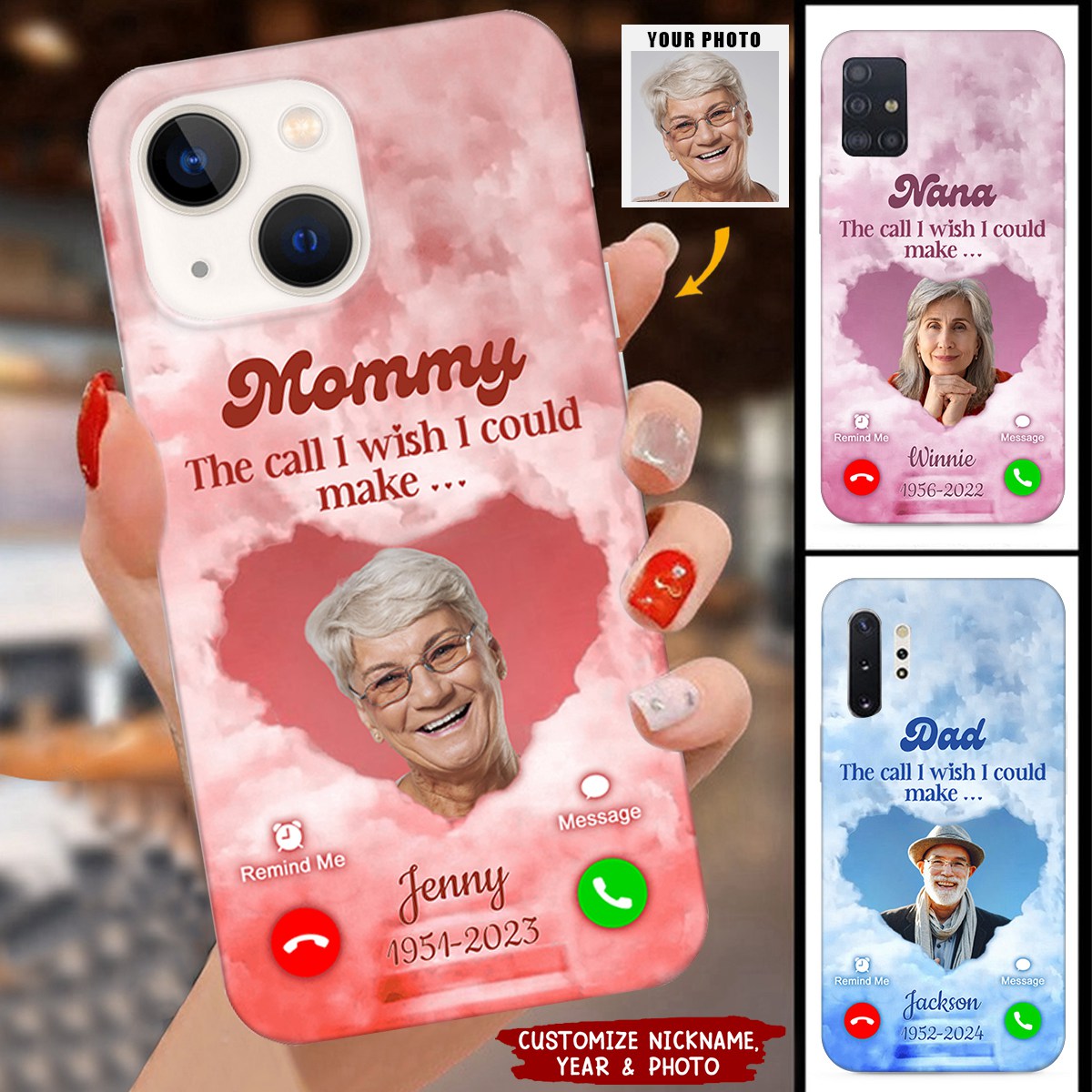 Herat In Heaven,The I Call I Wish I Could Make Personalized Memorial Phone Case