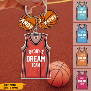 Basketball Dad's Dream Team - Personalized Acrylic Keychain