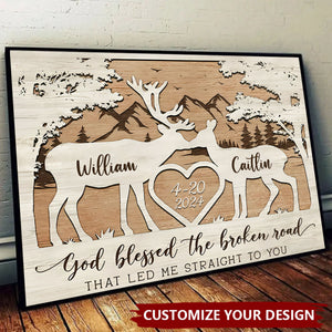 God Blessed The Broken Road - Gift For Couple Personalized Poster