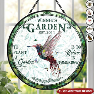 And Find My Soul Garden Floral Art - Personalized Stained Glass Window Hanging Suncatcher