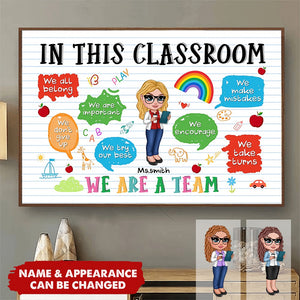 Y2K Style Teacher Personalized Poster, Gift For Teacher, Appreciation Gift, Back To School, Teacher Classroom Decor