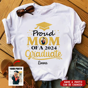 Personalized Glitter Proud Mom/Dad Of A 2024 Graduate T-Shirt