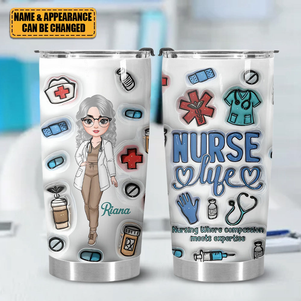 Love Nurse Life - Personalized Tumbler - Nurse's Day, Appreciation Gift For Nurse