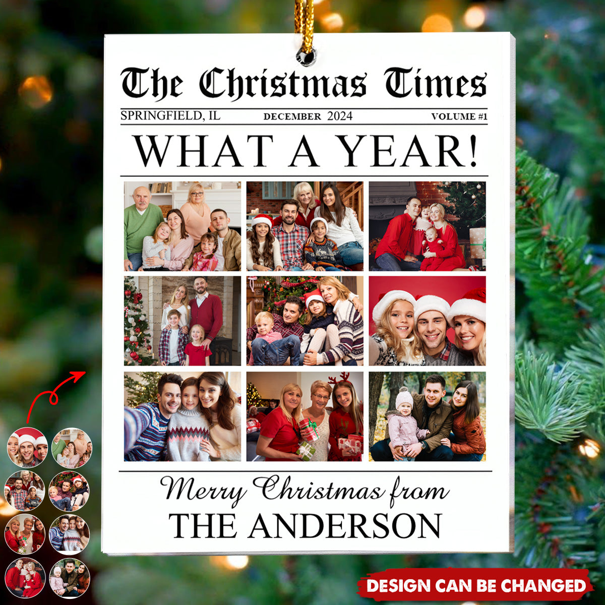 The Christmas Times - What A Year Newspaper - Personalized Acrylic Photo Ornament