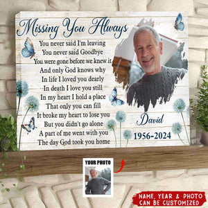 Missing You Always - Personalized Memorial Poster