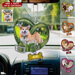 Heart Shaped Dog Collar Memorial Personalized Photo Acrylic Ornament