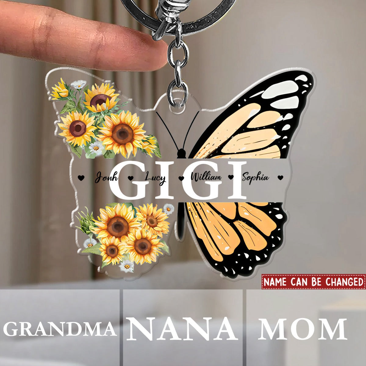 Grandma Mom Butterfly Grandkids Kids - Gift For Mother, Grandmother ...