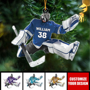 Hockey Goalie - Personalized Acrylic Christmas Ornament, Gift for Hockey Fans and Players