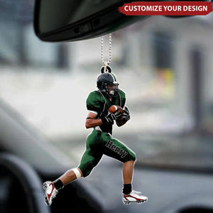 American Football Player Runing Personalized Ornament