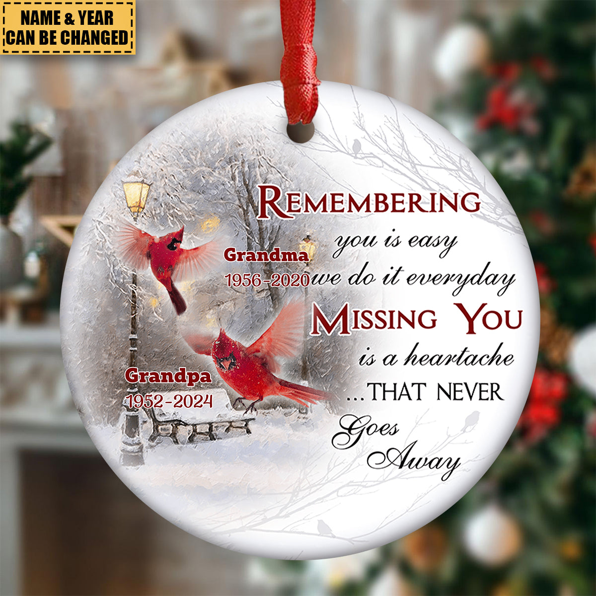 Missing You Is A Heartache - Personalized Ceramic Ornament, Memorial Gift For Loss