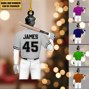 Personalized Baseball Player Christmas Ornament - Baseball Team Gift