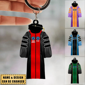 Gift For Ph.D, Personalized Acrylic Keychain, Custom Gown Keychain, Christmas Gift