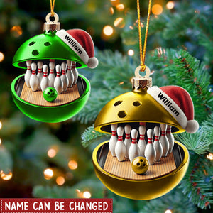 Personalized Bowling Lover Christmas Ornament