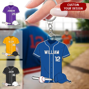 Baseball Shirt Personalized Acrylic Keychain, Gift For Son, Husband