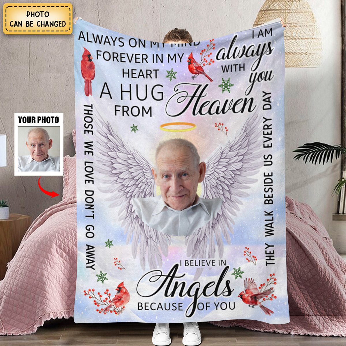 I Am Always With You A Hug From Heaven - Personalized Photo Blanket