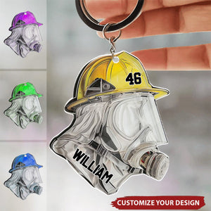 Firefighter’s Valor A Tribute In Detail Personalized Acrylic Keychain, Gift Idea For Firefighters