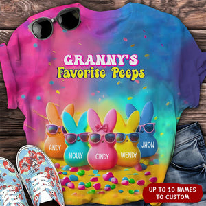 Grandma's Rabbits Vibrant Color Personalized 3D T-shirt, Easter Day Gift