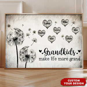 Personalized Dandelion Grandkids Poster